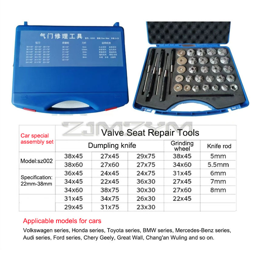 자동차 밸브 시트 리머 세트 22mm-38mm 고품질  - Workshop Tools Automotive 리뷰 및 가격